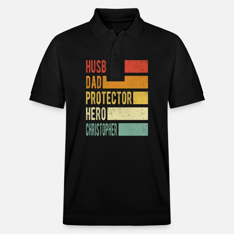 Christopher nom papa cadeau - Polo PREPSTER bio Stanley/Stella Unisexe - noir