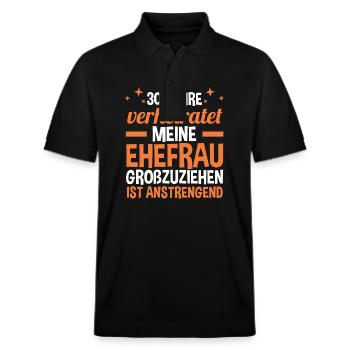 Ehe Perlenhochzeit 30 Jahre Verheiratet Hochzeitst - Stanley/Stella Unisex Bio-Poloshirt PREPSTER - Schwarz - Vorne - Roxy (174cm) & Andy (188cm)