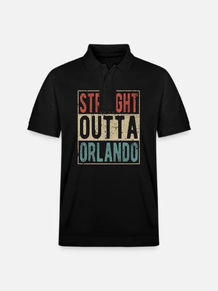 Straight outta Orlando - Stanley/Stella Unisex Organic Polo Shirt PREPSTER - black