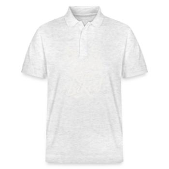 Sauvez la Terre Ride Bikes Cyclisme Dicton - Polo PREPSTER bio Stanley/Stella Unisexe - blanc chiné - Devant - Roxy (174cm) & Andy (188cm)