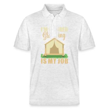 Glamping Équipement de camping Tente de camping Glamper - Polo PREPSTER bio Stanley/Stella Unisexe - blanc chiné - Devant - Roxy (174cm) & Andy (188cm)