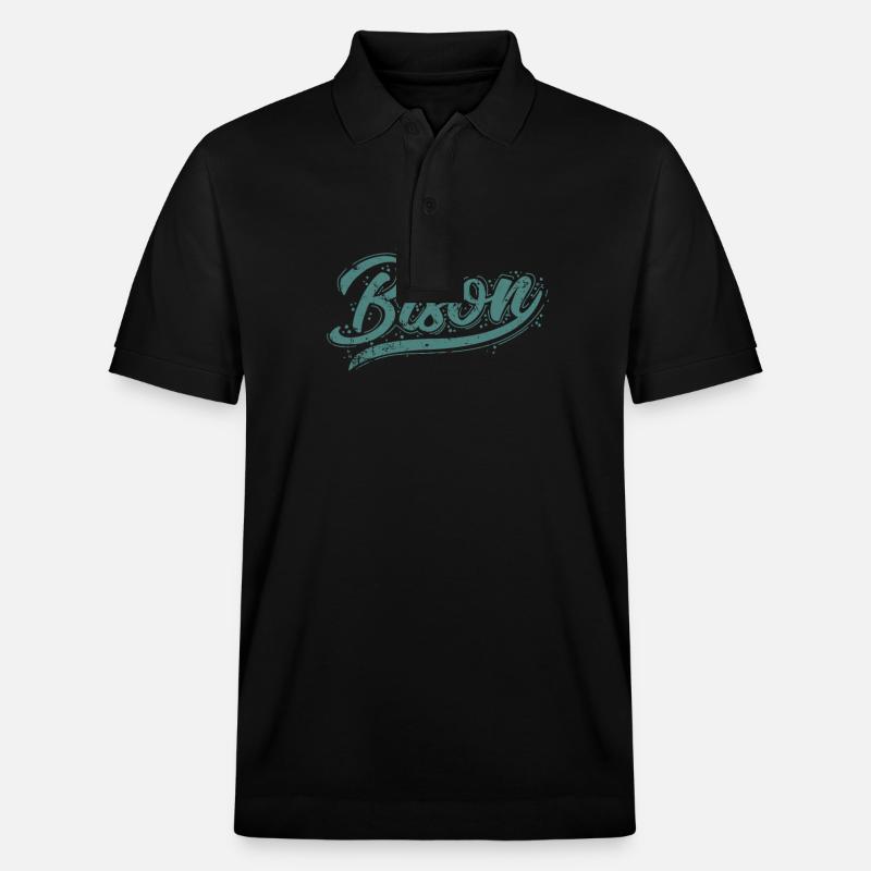 Bison buffle animal bison - Polo PREPSTER bio Stanley/Stella Unisexe - noir