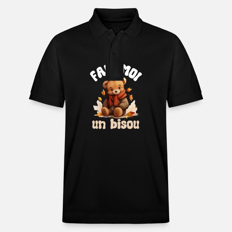 fais moi un bisou - Polo PREPSTER bio Stanley/Stella Unisexe - noir