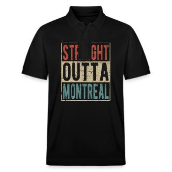 Straight outta Montreal - Stanley/Stella Unisex Organic Polo Shirt PREPSTER - black - Front - Roxy (174cm) & Andy (188cm)