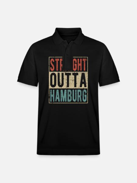 Straight outta Hamburg - Stanley/Stella Unisex Organic Polo Shirt PREPSTER - black