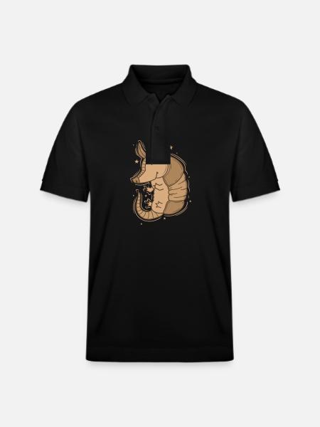 Armadillo is happy desert mammal - Stanley/Stella Unisex Organic Polo Shirt PREPSTER - black
