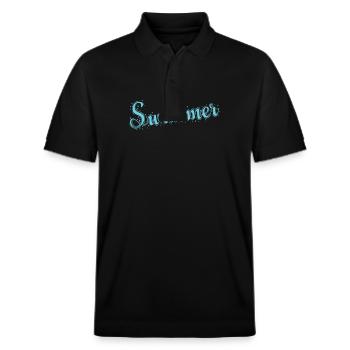 Swimmer Sport Training Hobby - Stanley/Stella Unisex Bio-Poloshirt PREPSTER - Schwarz - Vorne - Roxy (174cm) & Andy (188cm)