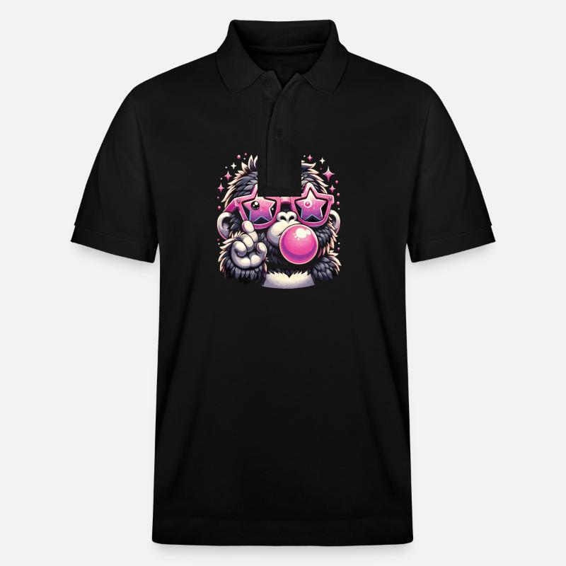 Gorilla mit Sonnenbrille - Stanley/Stella Unisex Bio-Poloshirt PREPSTER - Schwarz