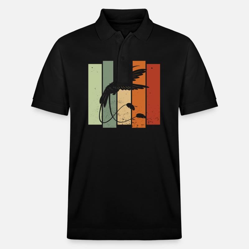 Quetzal Bird Retro Birdwatching Birdwatcher - Polo PREPSTER bio Stanley/Stella Unisexe - noir