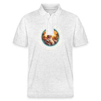 Freizeitpark Jahrmarkt Rummelplatz Kirmes - Stanley/Stella Unisex Bio-Poloshirt PREPSTER - Weiß meliert - Vorne - Roxy (174cm) & Andy (188cm)