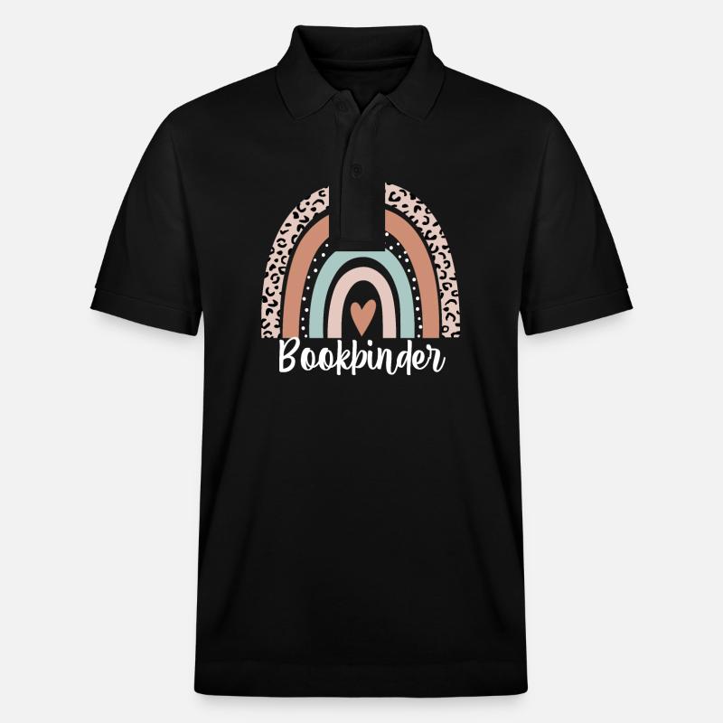 Buchbinder Regenbogen Leopard Lustiger Buchbinder - Stanley/Stella Unisex Bio-Poloshirt PREPSTER - Schwarz