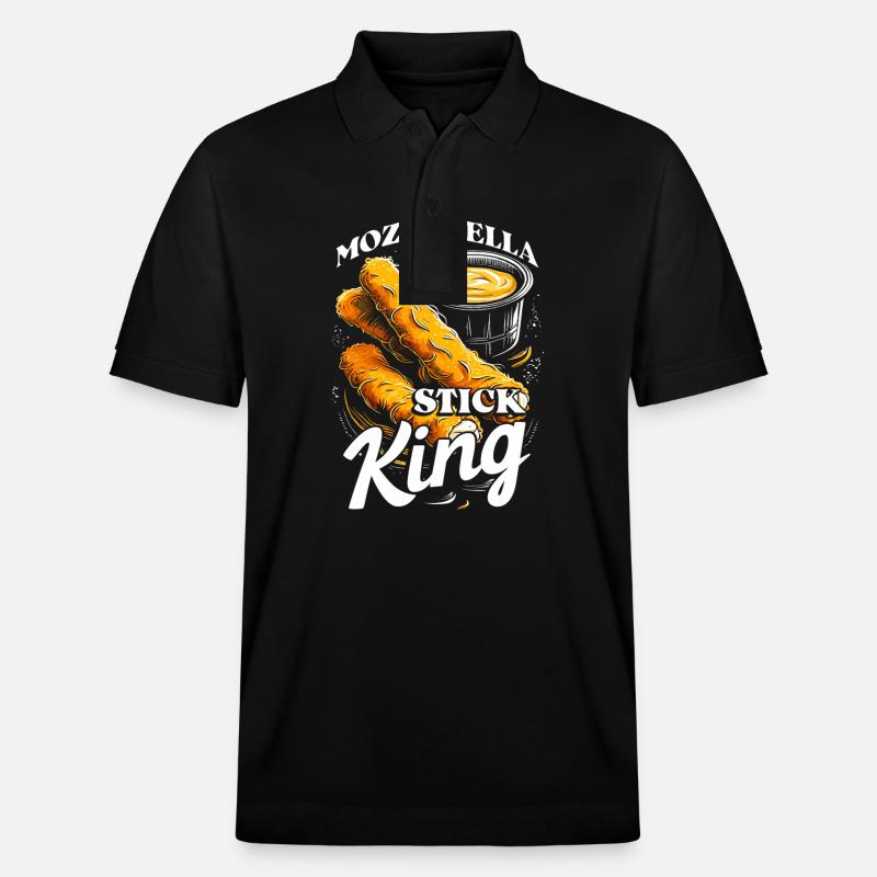Bâtonnet de mozzarella King - Polo PREPSTER bio Stanley/Stella Unisexe - noir