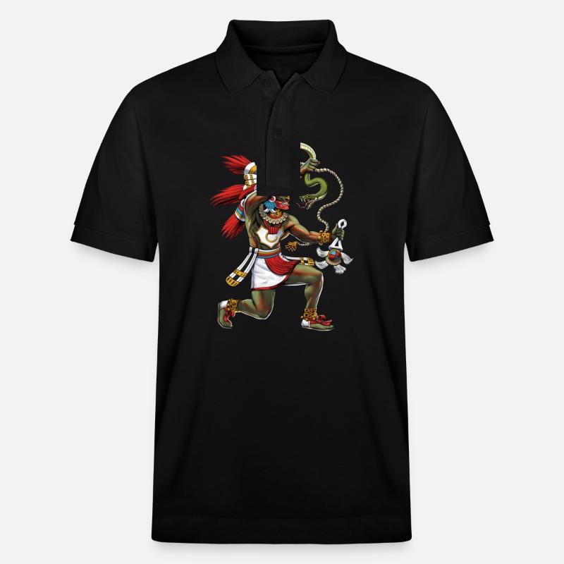 Quetzalcoatl Aztekischer Schlangengott - Stanley/Stella Unisex Bio-Poloshirt PREPSTER - Schwarz