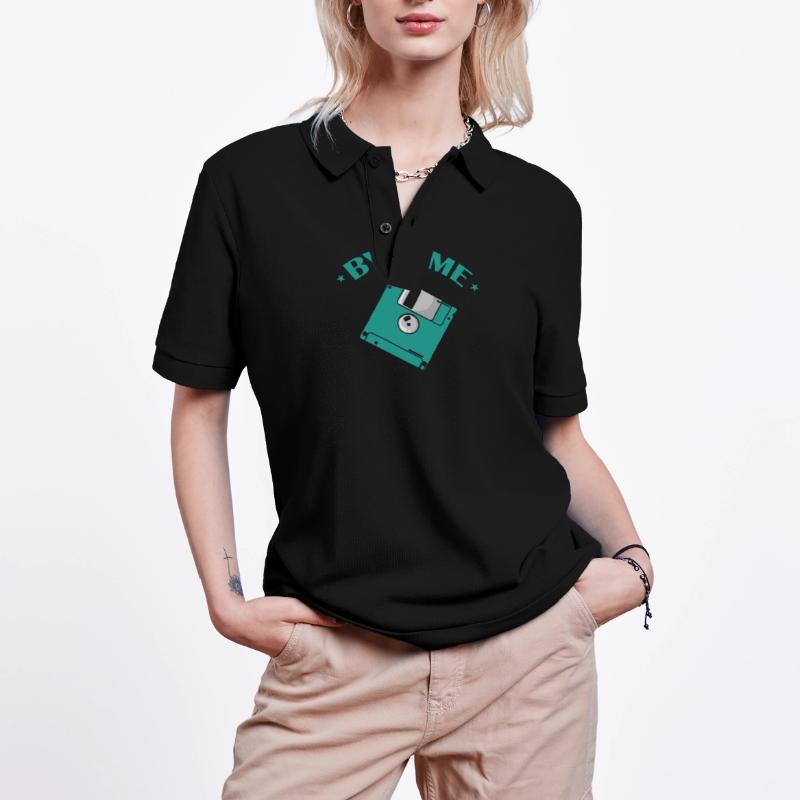 Byte me Floppy Disk Floppy Disk Retro Memory Module Stanley/Stella Unisex Organic Polo Shirt PREPSTER
