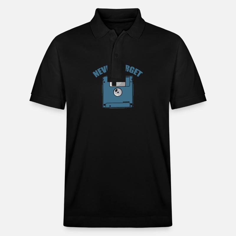 Never Forget Diskette Retrospeichermodul - Stanley/Stella Unisex Bio-Poloshirt PREPSTER - Schwarz