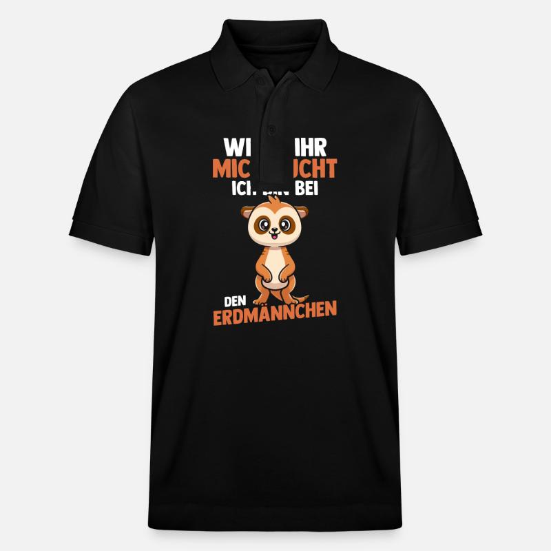 Erdmännchen - Stanley/Stella Unisex Bio-Poloshirt PREPSTER - Schwarz