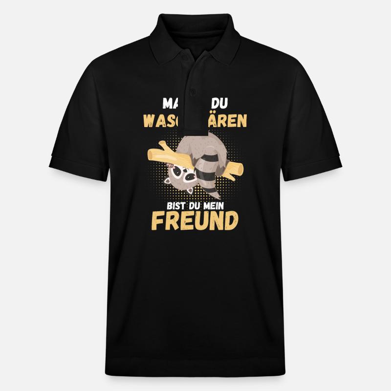 Waschbär - Stanley/Stella Unisex Bio-Poloshirt PREPSTER - Schwarz