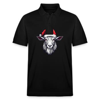 Ziege Weihnachten Tier Kopf - Stanley/Stella Unisex Bio-Poloshirt PREPSTER - Schwarz - Vorne - Roxy (174cm) & Andy (188cm)