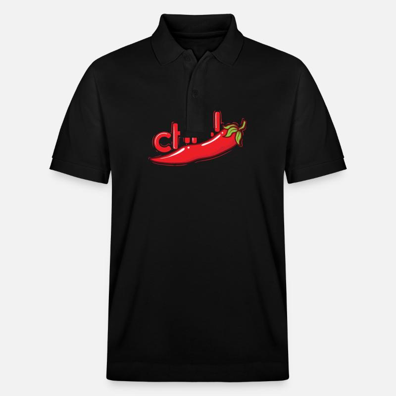 Chili Épice Scoville - Polo PREPSTER bio Stanley/Stella Unisexe - noir