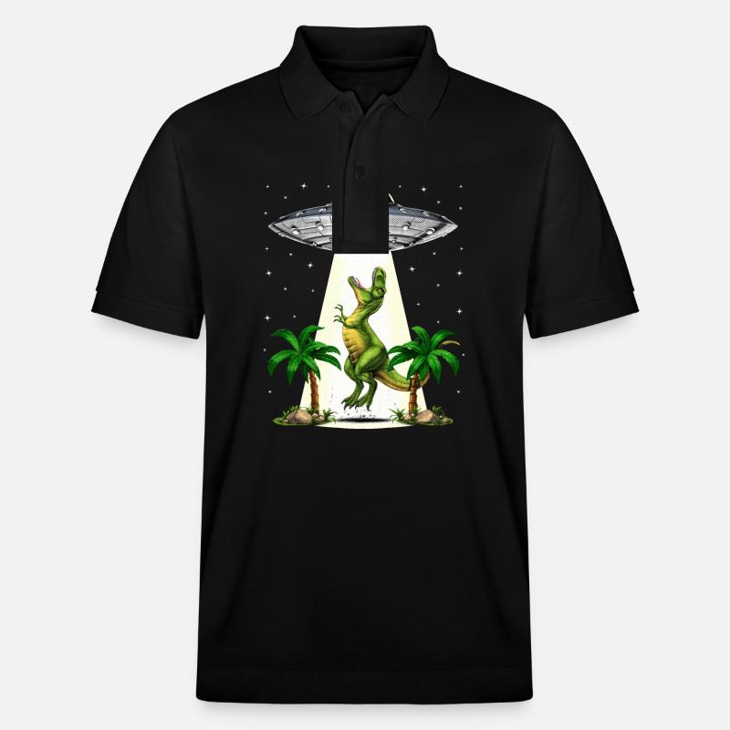 Enlèvement extraterrestre de dinosaure T-Rex - Polo PREPSTER bio Stanley/Stella Unisexe - noir