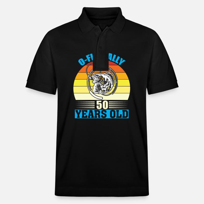 O-Fish-Ally 50 ans - Polo PREPSTER bio Stanley/Stella Unisexe - noir