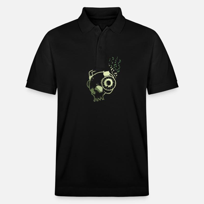 Kopf mit Kopfhörer Musik - Stanley/Stella Unisex Bio-Poloshirt PREPSTER - Schwarz