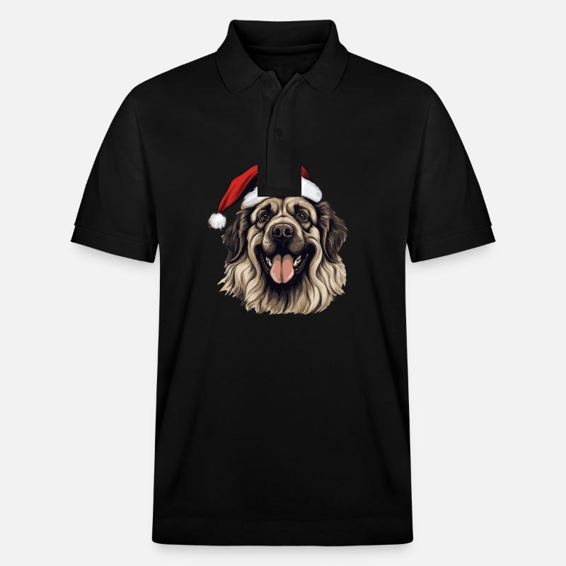 Leonberg Chien Tête de Noël - Polo PREPSTER bio Stanley/Stella Unisexe - noir