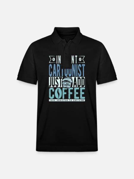 Instant Cartoonist Just Add Coffee - Stanley/Stella Unisex Organic Polo Shirt PREPSTER - black