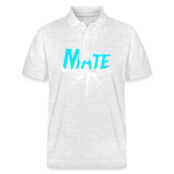 Maat Boots Crew Skipper Sailor Captain - Stanley/Stella Unisex Organic Polo Shirt PREPSTER - heather white - Front - Roxy (174cm) & Andy (188cm)