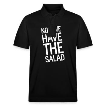 Now we have the Salad jetzt haben wir den Salat - Stanley/Stella Unisex Bio-Poloshirt PREPSTER - Schwarz - Vorne - Roxy (174cm) & Andy (188cm)