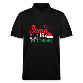 Der Weihnachtsmann Kommt - Stanley/Stella Unisex Bio-Poloshirt PREPSTER - Schwarz - Vorne - Roxy (174cm) & Andy (188cm)