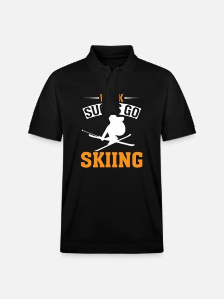Work sucks, go skiing - Stanley/Stella Unisex Organic Polo Shirt PREPSTER - black