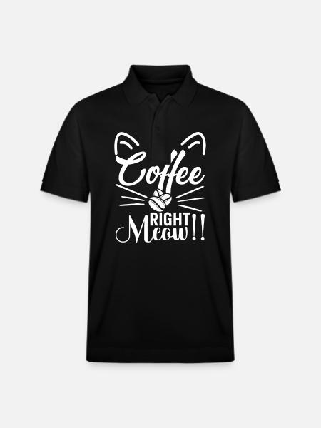 Coffee... Exactly meow!! - Stanley/Stella Unisex Organic Polo Shirt PREPSTER - black