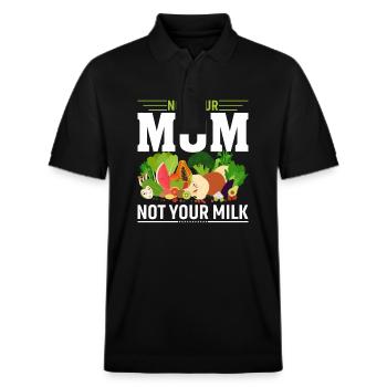 Nicht Deine Mutter, Nicht Deine Milch - Stanley/Stella Unisex Bio-Poloshirt PREPSTER - Schwarz - Vorne - Roxy (174cm) & Andy (188cm)