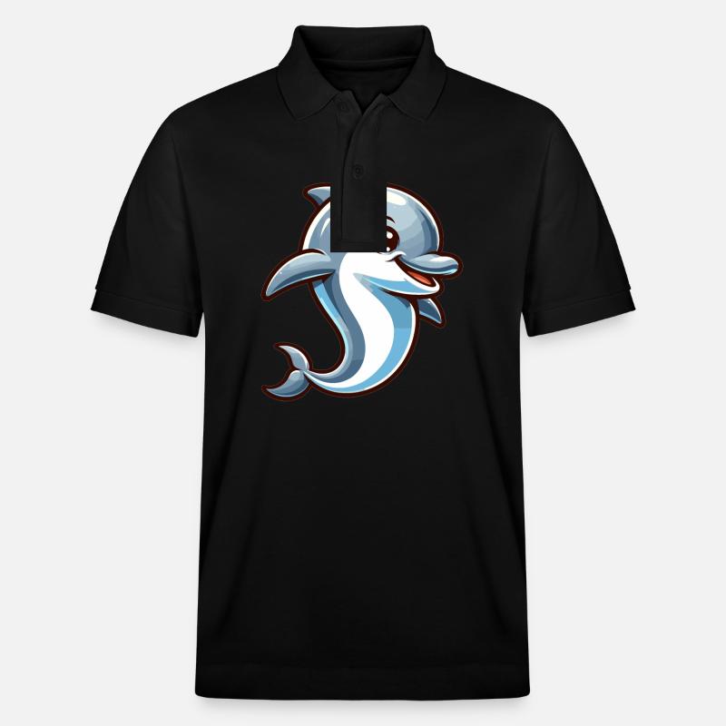 Delfin Kawaii - Stanley/Stella Unisex Bio-Poloshirt PREPSTER - Schwarz