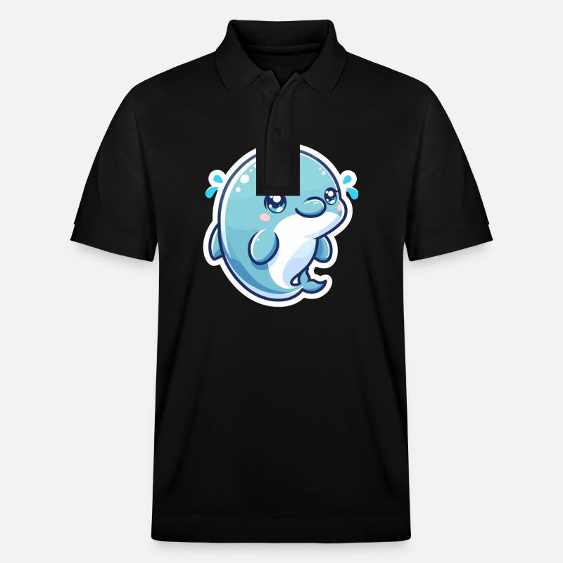 Delfin Kawaii - Stanley/Stella Unisex Bio-Poloshirt PREPSTER - Schwarz