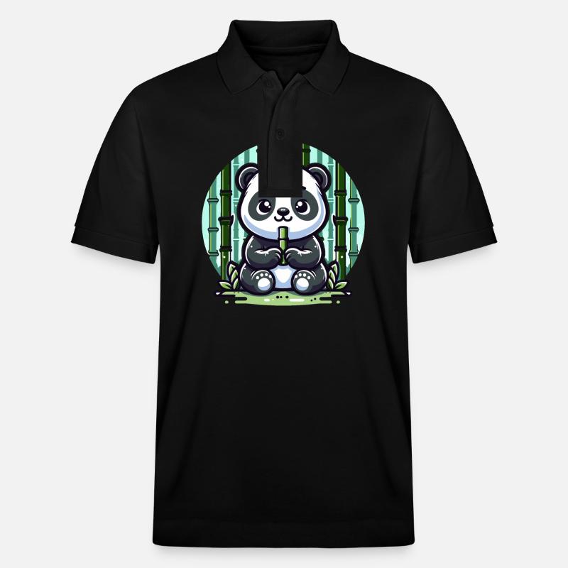 Panda Bambus - Stanley/Stella Unisex Bio-Poloshirt PREPSTER - Schwarz