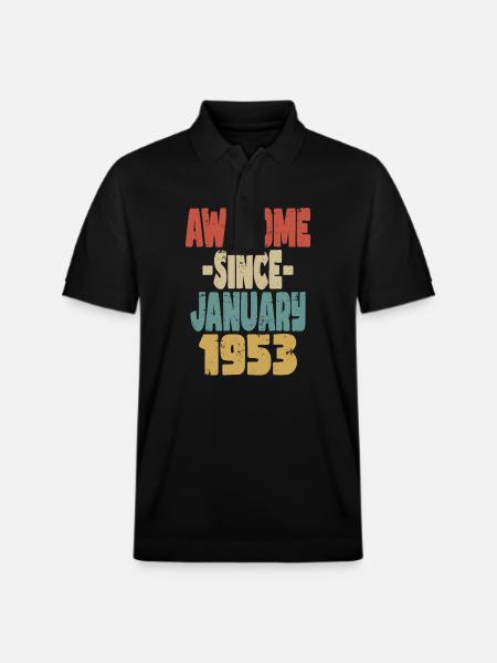 Awesome January 1953 - Stanley/Stella Unisex Organic Polo Shirt PREPSTER - black