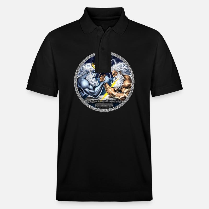 Zeus vs Poseidon Armdrücken - Stanley/Stella Unisex Bio-Poloshirt PREPSTER - Schwarz