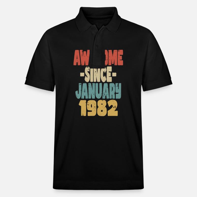 Fantastischer Januar 1982 - Stanley/Stella Unisex Bio-Poloshirt PREPSTER - Schwarz