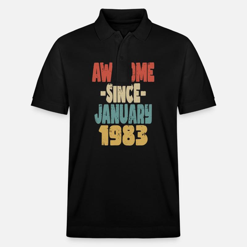 Fantastischer Januar 1983 - Stanley/Stella Unisex Bio-Poloshirt PREPSTER - Schwarz