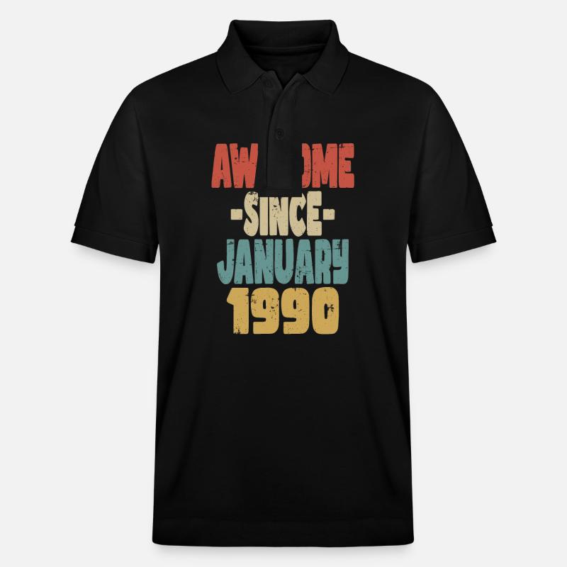 Fantastischer Januar 1990 - Stanley/Stella Unisex Bio-Poloshirt PREPSTER - Schwarz