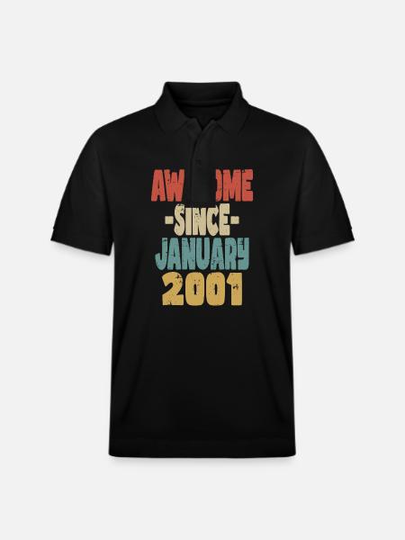 Awesome January 2001 - Stanley/Stella Unisex Organic Polo Shirt PREPSTER - black