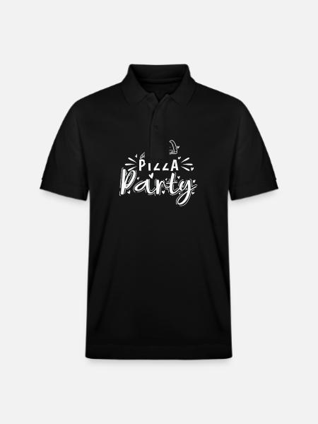 Pizza Party Italian and Cheese - Stanley/Stella Unisex Organic Polo Shirt PREPSTER - black