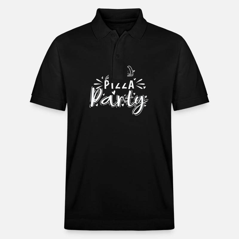 Pizza Party Italienne et Fromage - Polo PREPSTER bio Stanley/Stella Unisexe - noir