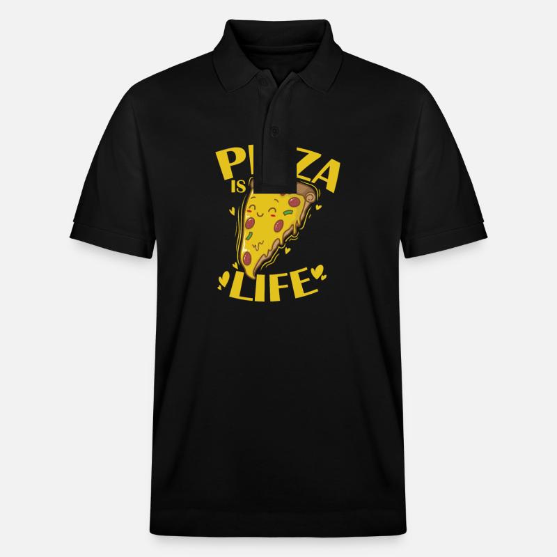 Pizza is Life italienisch - Stanley/Stella Unisex Bio-Poloshirt PREPSTER - Schwarz