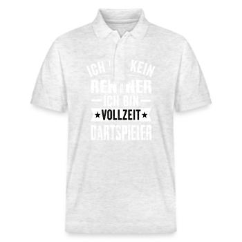 Ich Bin Kein Rentner Ich Bin Vollzeit Dartspieler - Stanley/Stella Unisex Bio-Poloshirt PREPSTER - Weiß meliert - Vorne - Roxy (174cm) & Andy (188cm)