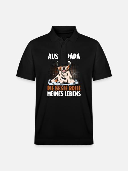 Australian Shepherd Hund Aussie - Stanley/Stella Unisex Bio-Poloshirt PREPSTER - Schwarz