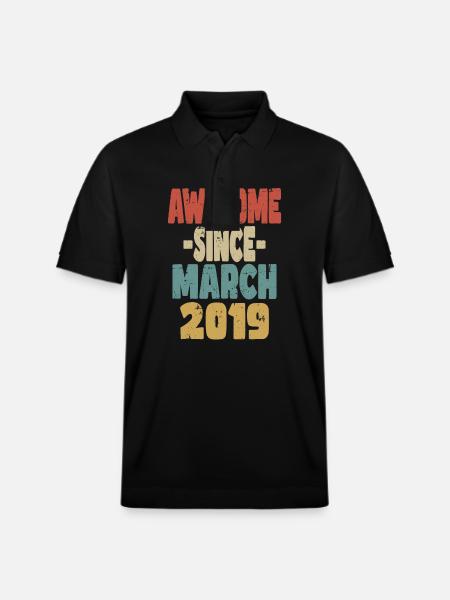 Awesome March 2019 - Stanley/Stella Unisex Organic Polo Shirt PREPSTER - black