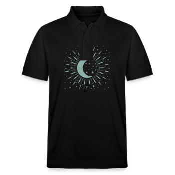 Cratère de ciel nocturne de la lune et de la starlette - Polo PREPSTER bio Stanley/Stella Unisexe - noir - Devant - Roxy (174cm) & Andy (188cm)
